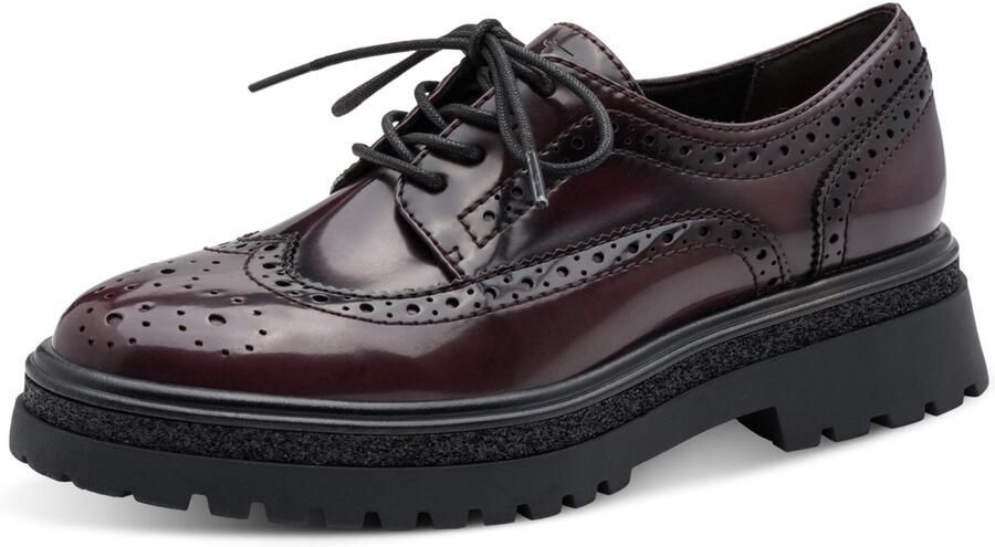 Tamaris damesschoen 1-23619-45-537 Brogue-schoen met veters voor dames rood