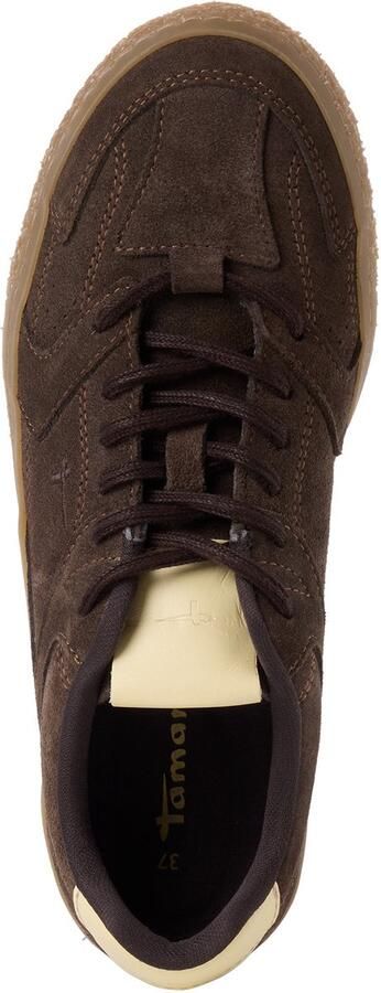 Tamaris Sneakers van echt leer met gestikt logo