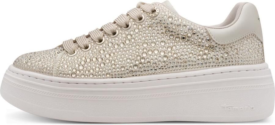 Tamaris dames sneaker 1-23795-46-179 dames lage glitter beige - Foto 3
