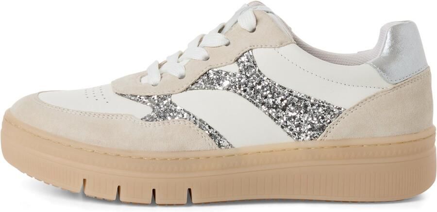 Tamaris Sneakers laag nude lichtbeige zilver