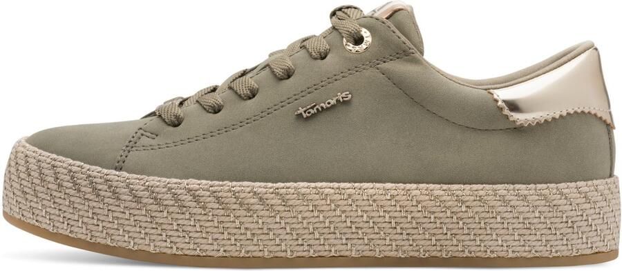 Tamaris Plateausneakers vrijetijdsschoen lage schoen veterschoen met textielkoord aan het plateau - Foto 4