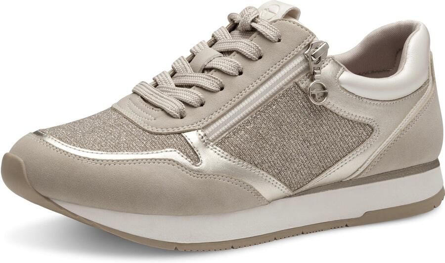 Tamaris Plateausneakers vrijetijdsschoen lage schoen veterschoen met subtiele metallic-details - Foto 2
