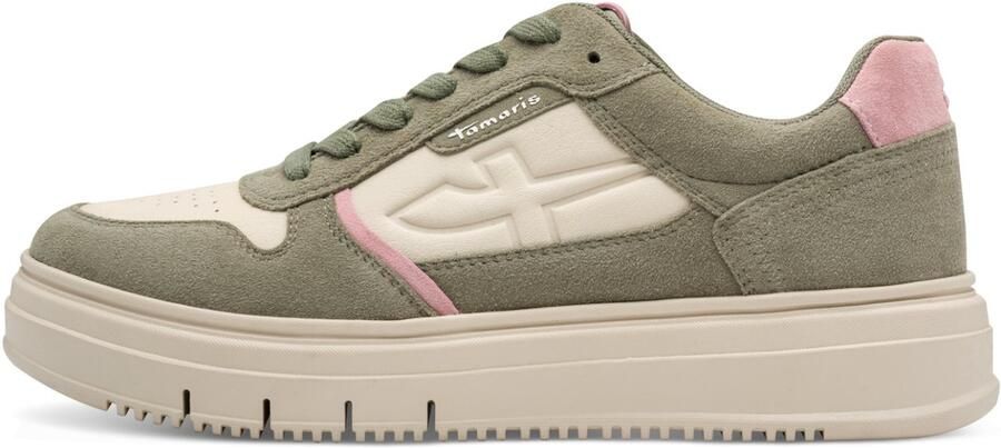 Tamaris Plateausneakers trendsneaker vrijetijdsschoen veterschoen in coole basket-stijl