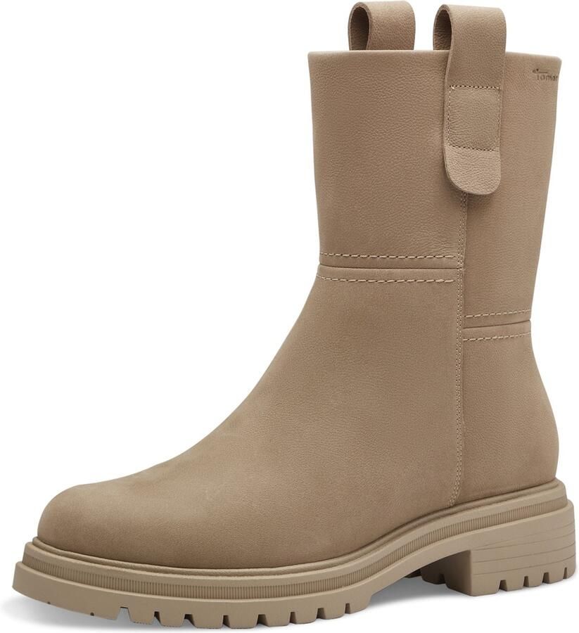 Tamaris Beige Warmgevoerde Dames Enkellaars Beige
