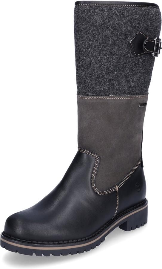 Tamaris dameslaarzen 1-26432-41 098 leer textiel gevoerd zwart - Foto 2