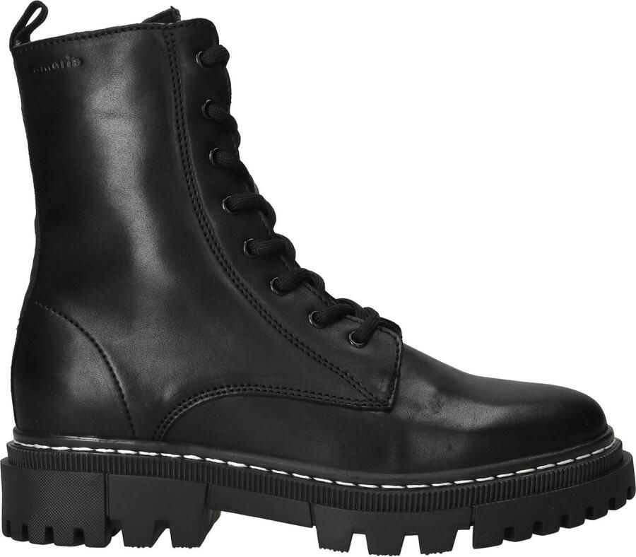 Tamaris Veterlaarsjes blokhak plateau veterschoenen met logo op de schacht - Foto 2