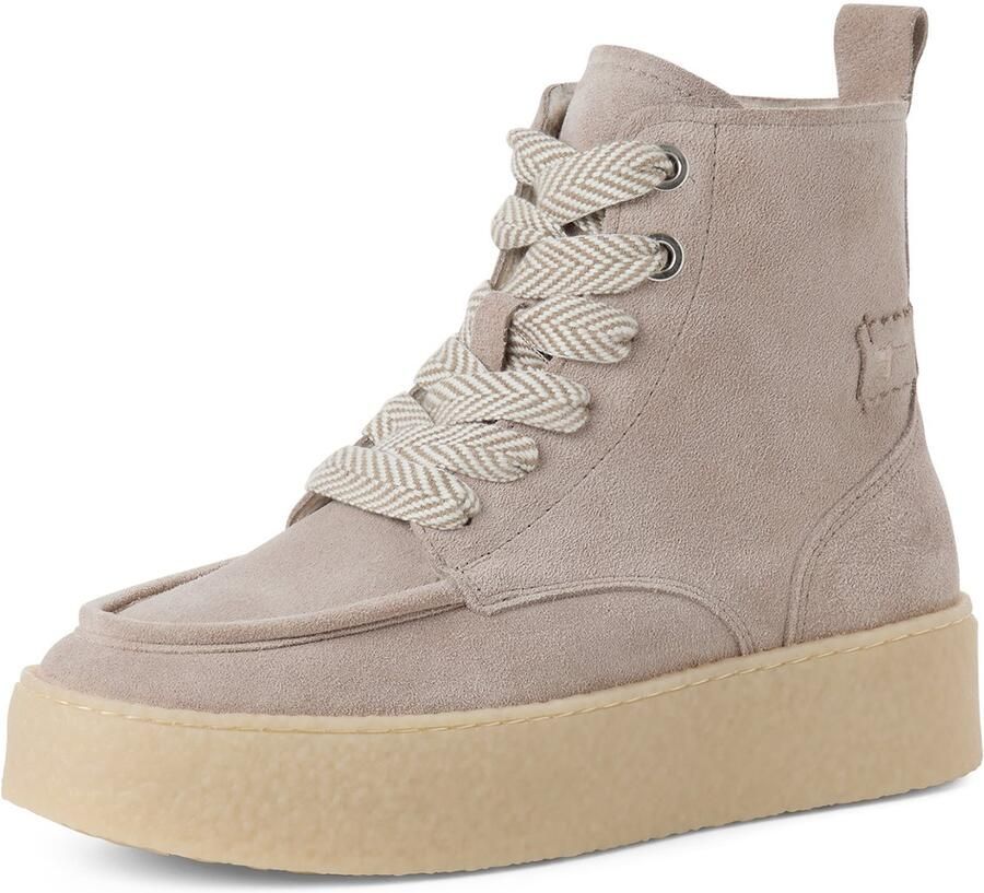 Tamaris damesleren enkellaarsjes 1-25200-47-377 Lace Boot lichtbruin