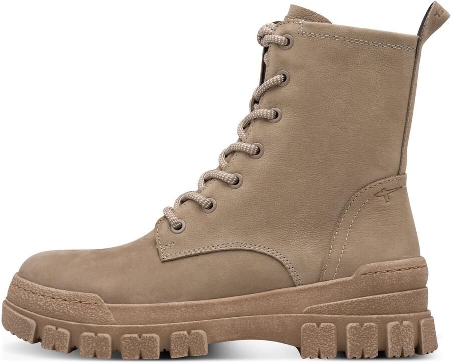 Tamaris damesleren enkellaarsjes taupe 1-25212