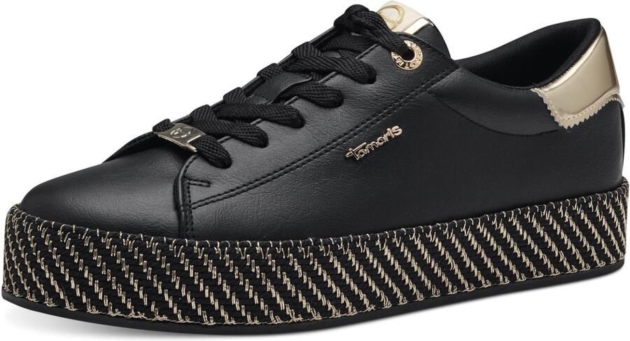 Tamaris Damesschoen 1-23713-42 048 Vegan M2371342 zwart goud