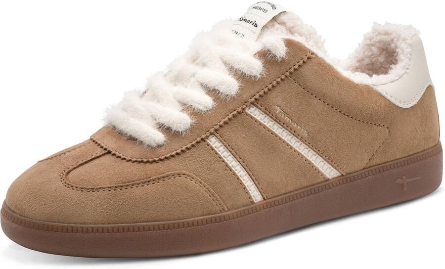 Tamaris damessneaker 1-23664-47-310 Damesschoenen met veters warm voering bruin - Foto 2