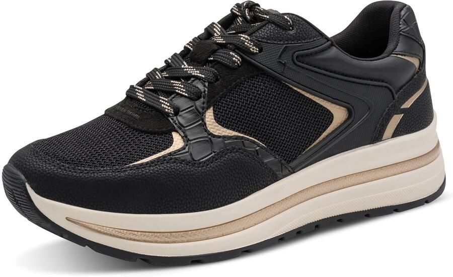 Tamaris damessneaker 1-23735-47-098 Dames low-top plateau-schoenen zwart - Foto 2