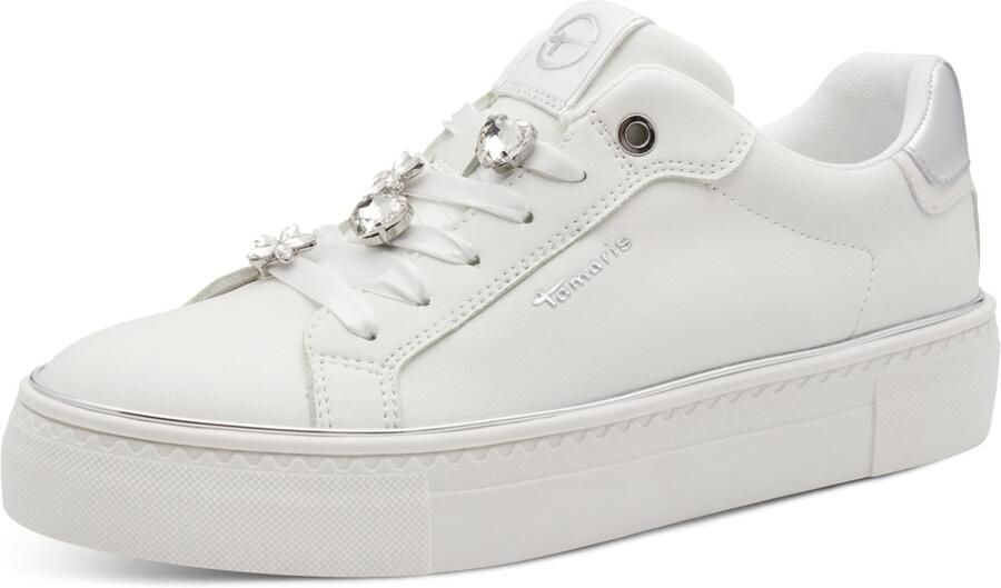 Tamaris damestrainers 1-23751-44 1A1 lage damesschoenen vegan M2375144 wit