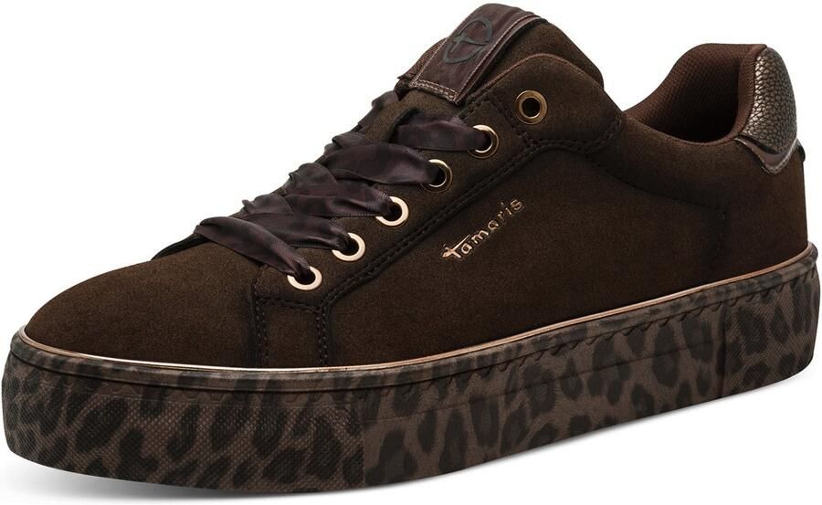 Tamaris damestrainers 1-23751-44-369 lage damesschoenen vegan bruin luipaard - Foto 2