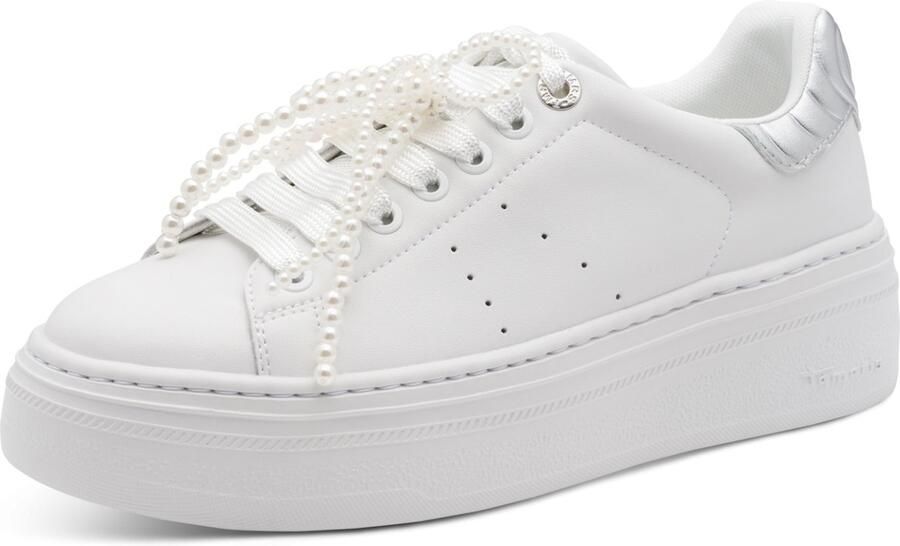 Tamaris damestrainers 1-23755-45 171 Lage Top Dames glitter M2375545 Wit Zilver - Foto 2