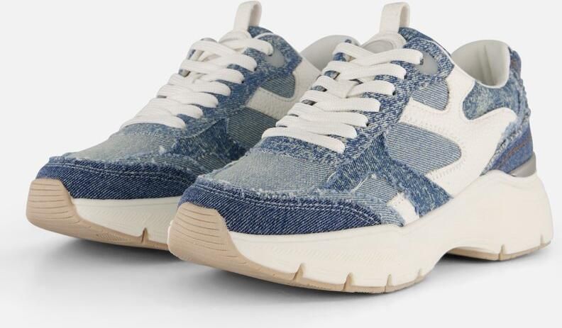 Tamaris Sneakers met sleehak plateaus vrijetijdsschoen veterschoen met contrasterende details - Foto 2