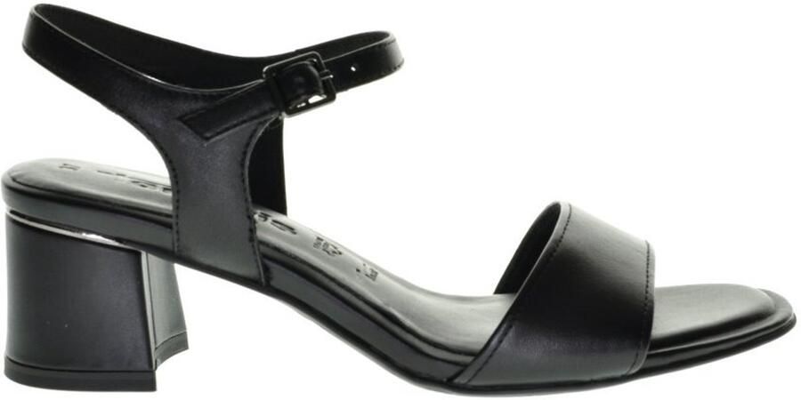 Tamaris Stijlvolle Zwarte Leren Sandalen Black Dames