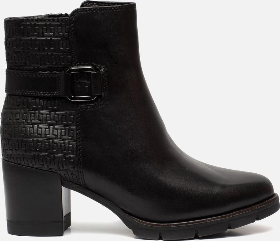 Tamaris Elegante Zwarte Leren Enkellaars met 6 5 cm Hak Black Dames - Foto 4