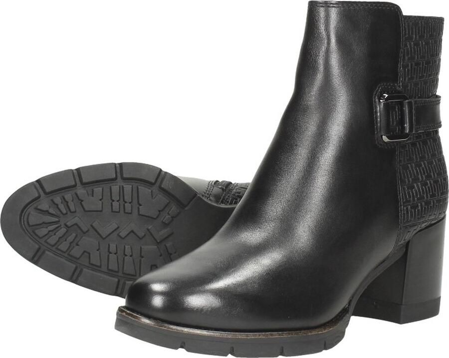 Tamaris Elegante Zwarte Leren Enkellaars met 6 5 cm Hak Black Dames - Foto 7