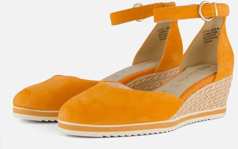 Tamaris Pumps met sleehak instapschoen bandjessandaal met modieuze jute-afwerking