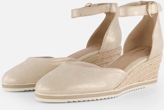 Tamaris Gouden Champagne Leren Espadrille met Klittenband Yellow Dames - Foto 2