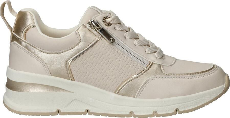 Tamaris Sneakers met sleehak vrijetijdsschoen lage schoen veterschoen met buitenrits