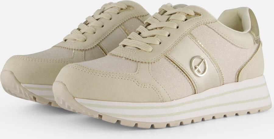 Tamaris Plateausneakers plateau vrijetijdsschoen lage schoen veterschoen in materiaalmix