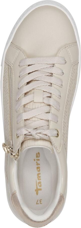 Tamaris Plateausneakers vrijetijdsschoen halfschoen veterschoen met inzetten en glinsterdetails