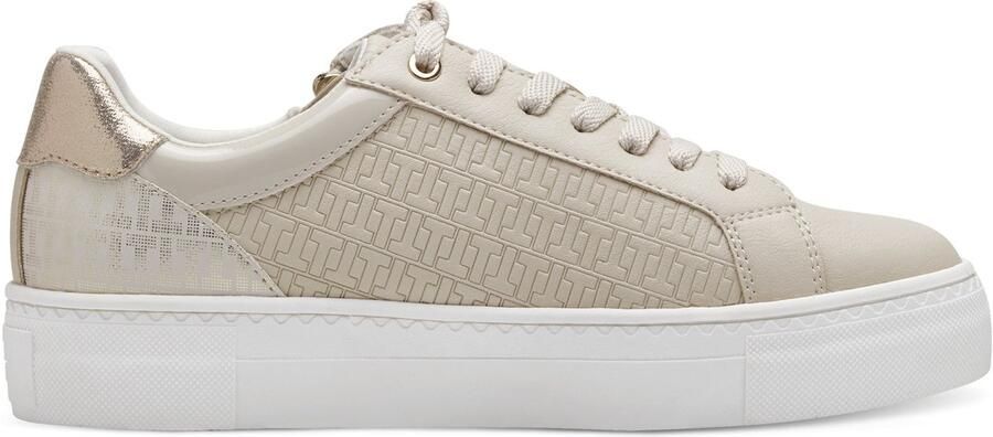 Tamaris Plateausneakers vrijetijdsschoen halfschoen veterschoen met inzetten en glinsterdetails