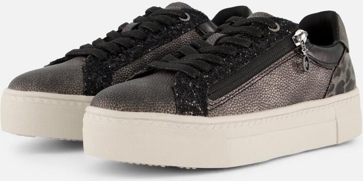 Tamaris Plateausneakers vrijetijdsschoen halfschoen veterschoen met inzetten en glinsterdetails - Foto 2