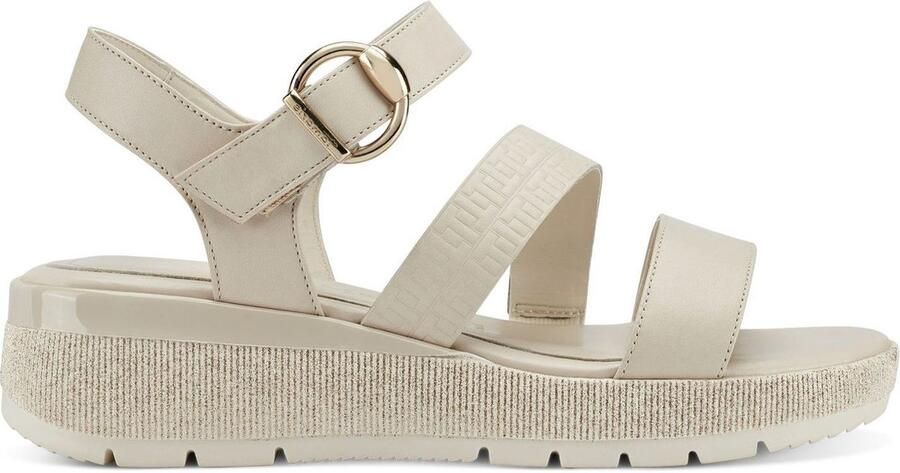 Tamaris Gekelde Beige Dames Sandaal Met Een Glitterzool - Foto 7