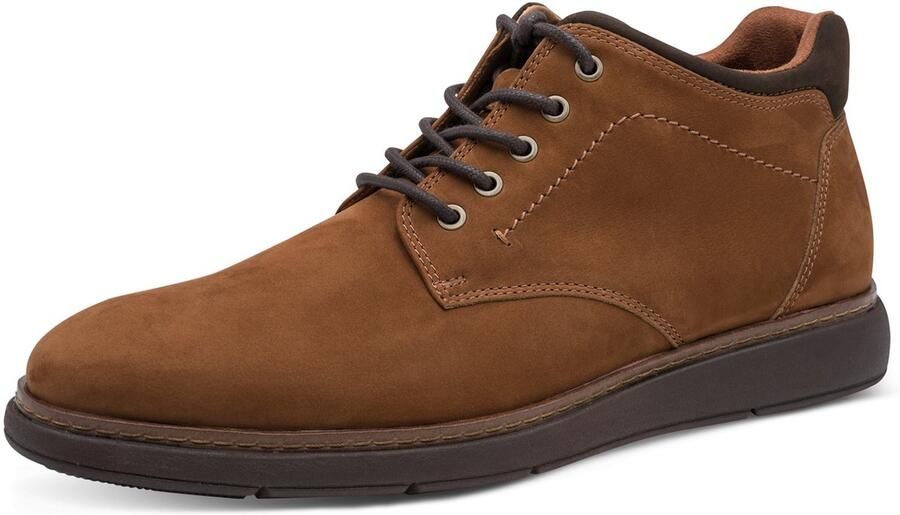 Tamaris Heren Leren Enkellaarsjes met Vetersluiting 1-15211-47-305 Bruine Schoenen