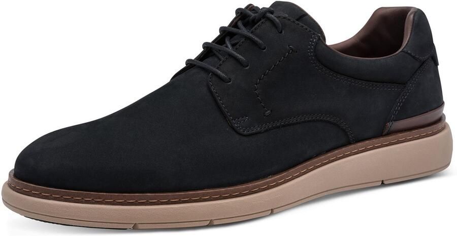 Tamaris heren leren halfschoenen 1-13627-47-805 veterschoenen blauw