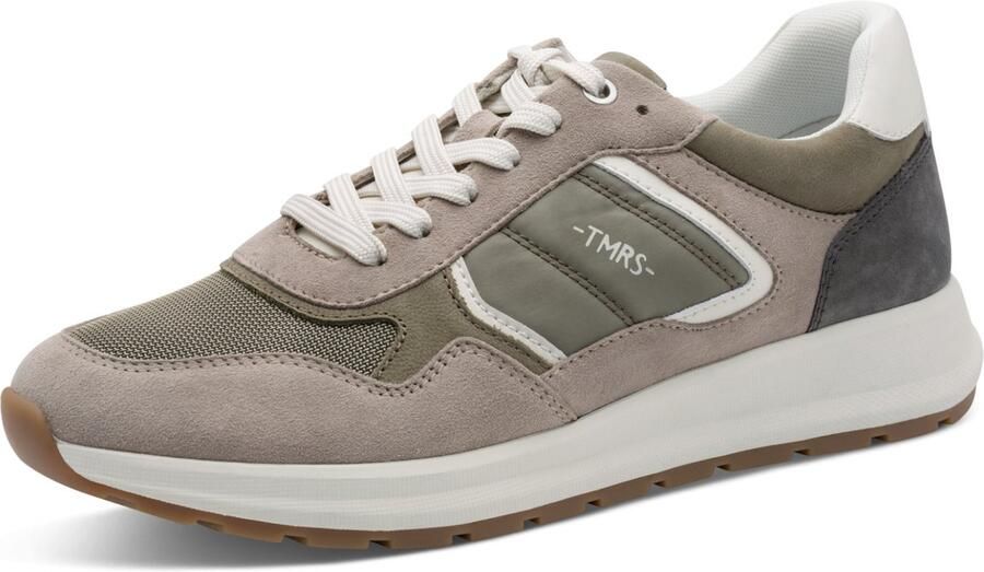 Tamaris Sneakers laag donkerbeige antraciet kaki wit