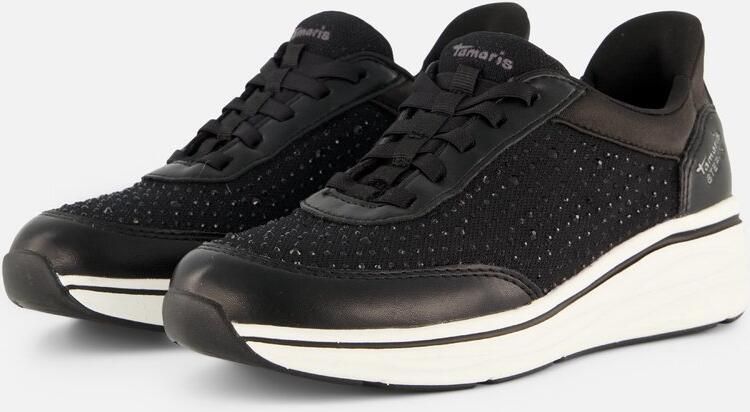 Tamaris Slip-on sneakers sleehak instapschoen vrijetijdsschoen in vegan verwerking