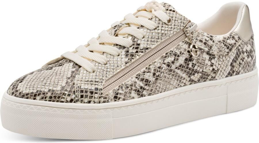 Tamaris lage sneaker 1-23314-46 483 dames schoenen veganistisch beige snake