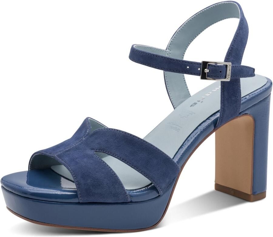 Tamaris leren damessandaal 1-28309-42-800 damesschoenen blauw - Foto 2