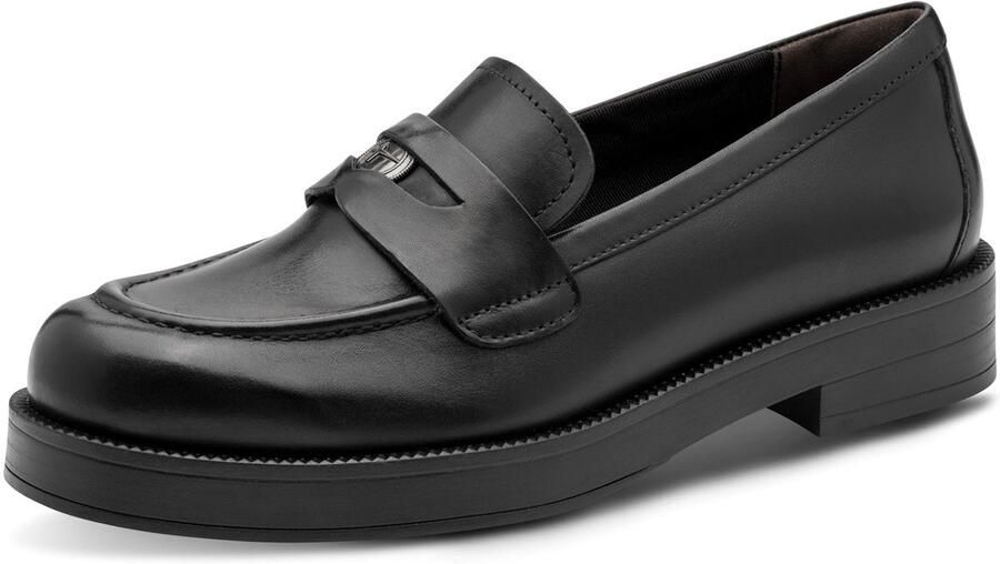Tamaris leren damesslippers 1-24354-47-001 Loafers voor dames zwart