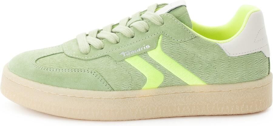 Tamaris leren damestrainers 1-23723-44 791 Lage damesschoen M2372344 Groen