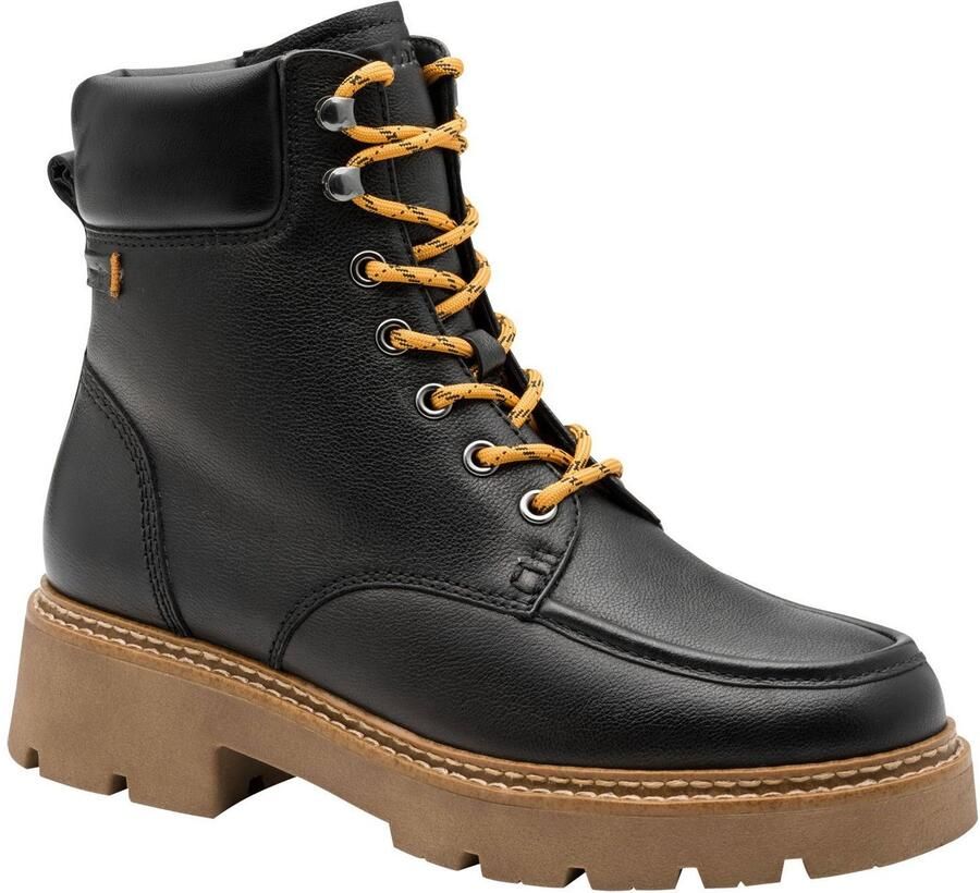Tamaris Leren enkellaars voor dames 1-26903-45-003 Laarzen met warme voering Laarzen Zwart