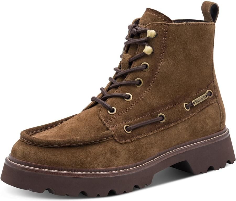Tamaris leren enkellaarsjes voor dames 1-25241-47-304 Bruin