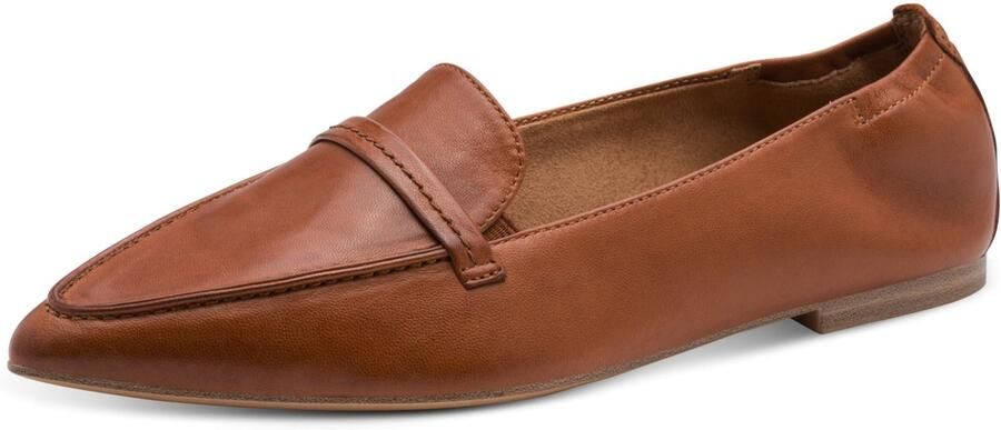 Tamaris leren instappers dames 1-24237-46-305 Damesschoenen Lage schoen bruin