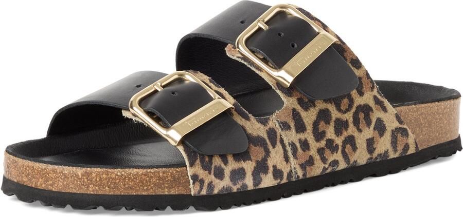 Tamaris leren muiltje 1-27543-42 090 damesschoenen M2753342 Zwart Luipaard