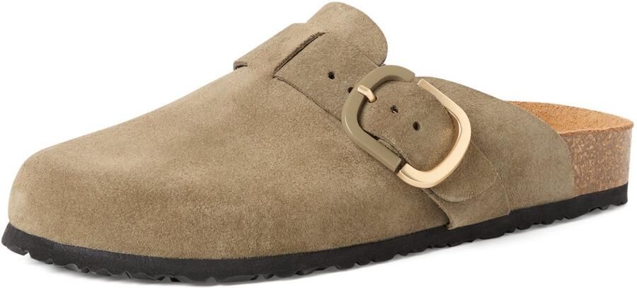Tamaris leren muiltje 1-27600-44 722 Damesschoenen M2760044 Olijf
