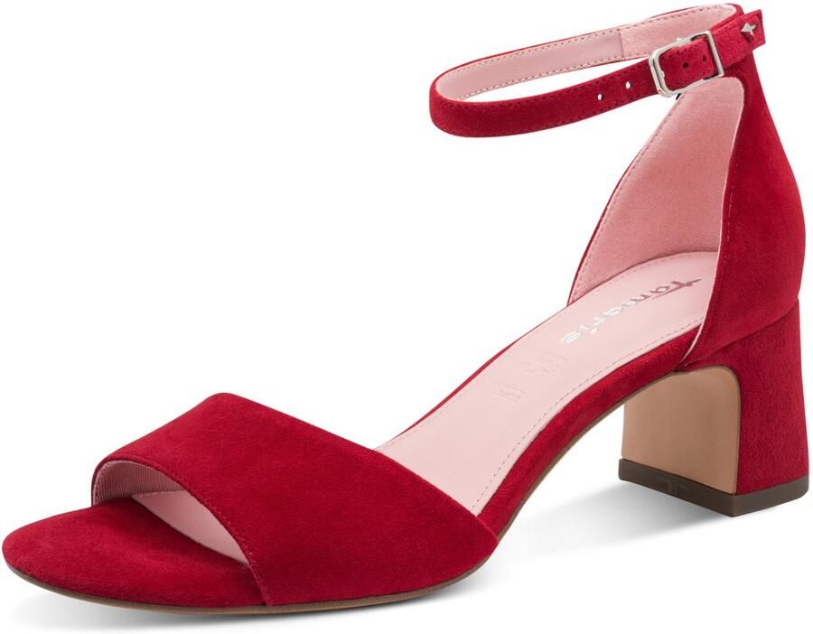 Tamaris leren sandalen voor dames 1-28347-46-500 Dames schoenen elegant rood