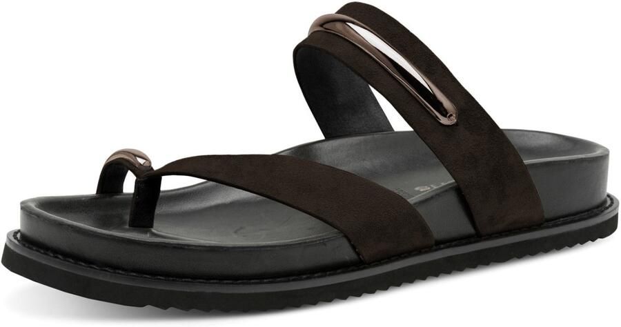 Tamaris leren slippers voor dames 1-27415-46-304 Damesschoenen Voetbed Bruin - Foto 1