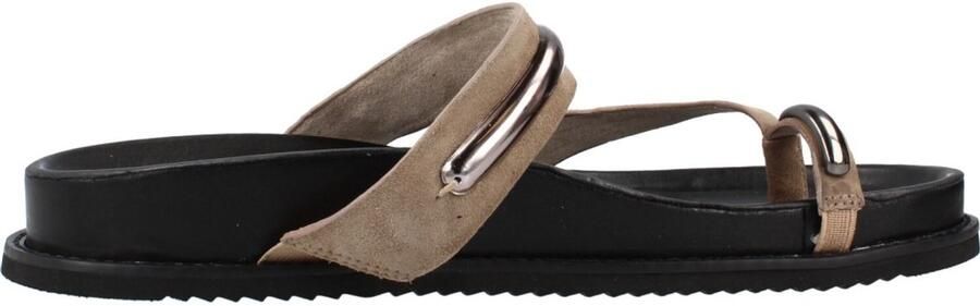 Tamaris leren slippers voor dames 1-27415-46-341 Damesschoenen Voetbed Beige