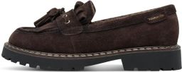 Tamaris dames leren slippers 1-24716-47-304 dames loafers met warme voering bruin