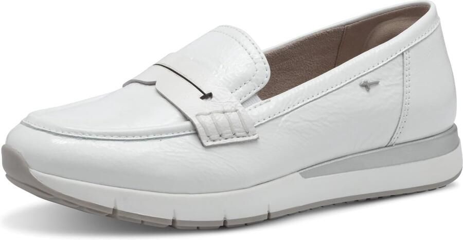 Tamaris Loafers Dames Wijdte 37 Wit Leer Comfort