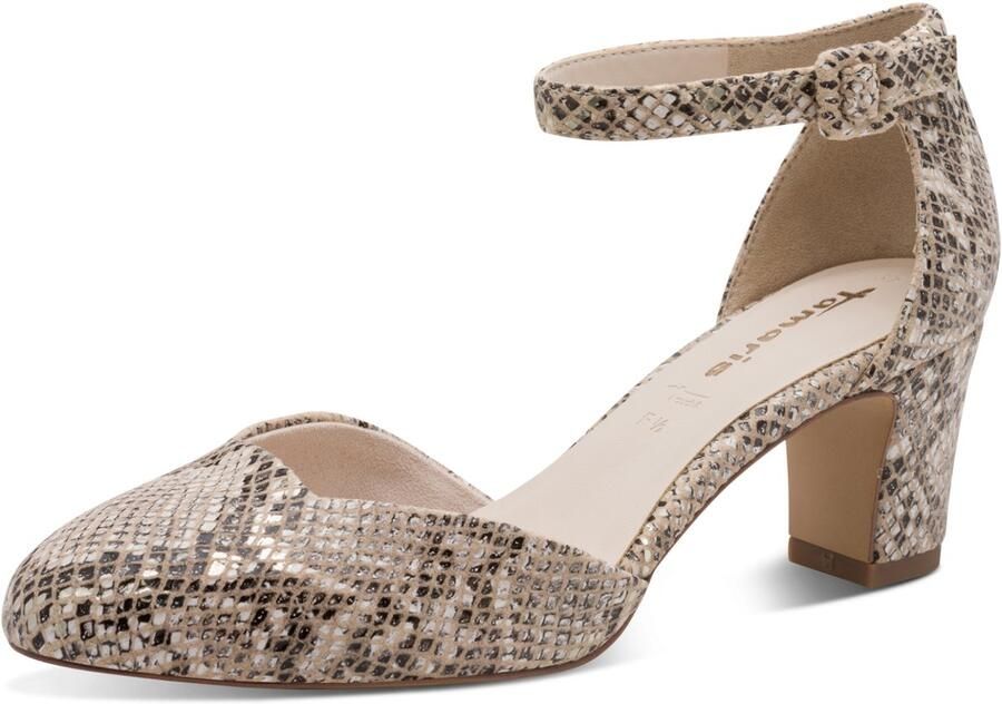 Tamaris pumps 1-24412-41 483 damesschoenen veganistisch M2443241 beige snake