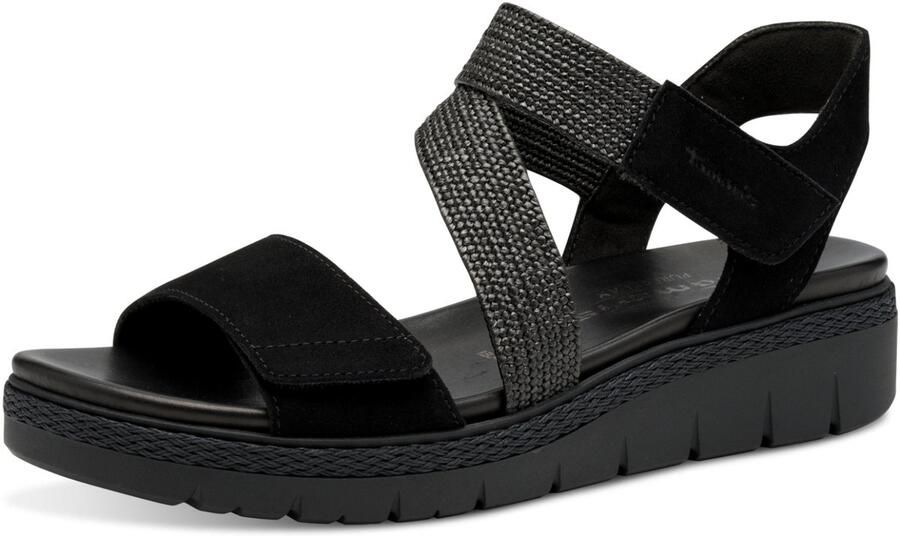 Tamaris Sleehaksandaaltjes zomerschoen sandaal plateauhak met klittenbandsluiting